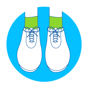 Ensure both shoes are on, correctly fastened and weight evenly distributed on both feet